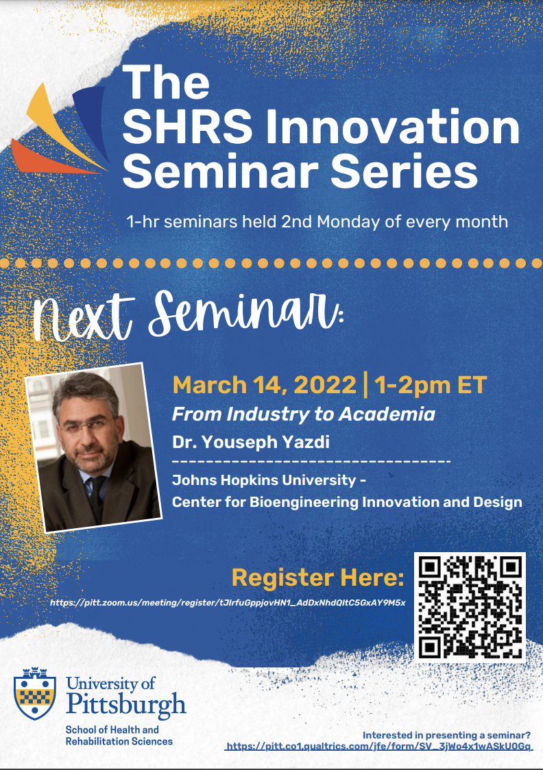 SHRS Innovation Seminar “From Industry to Academia” with Dr. Youseph Yazdi