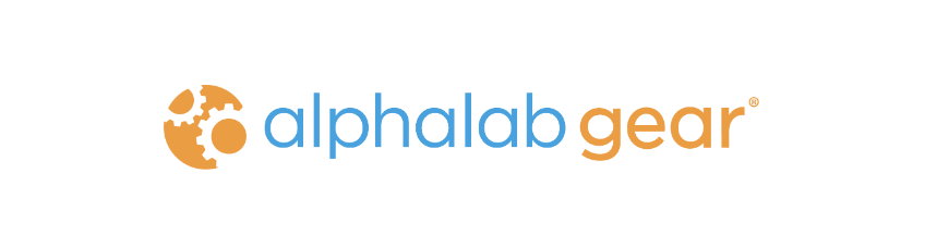 AlphaLab Gear logo in orange circle