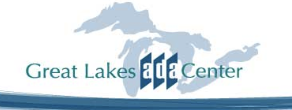 ADA Great Lakes Center logo with blue great lakes image behind words
