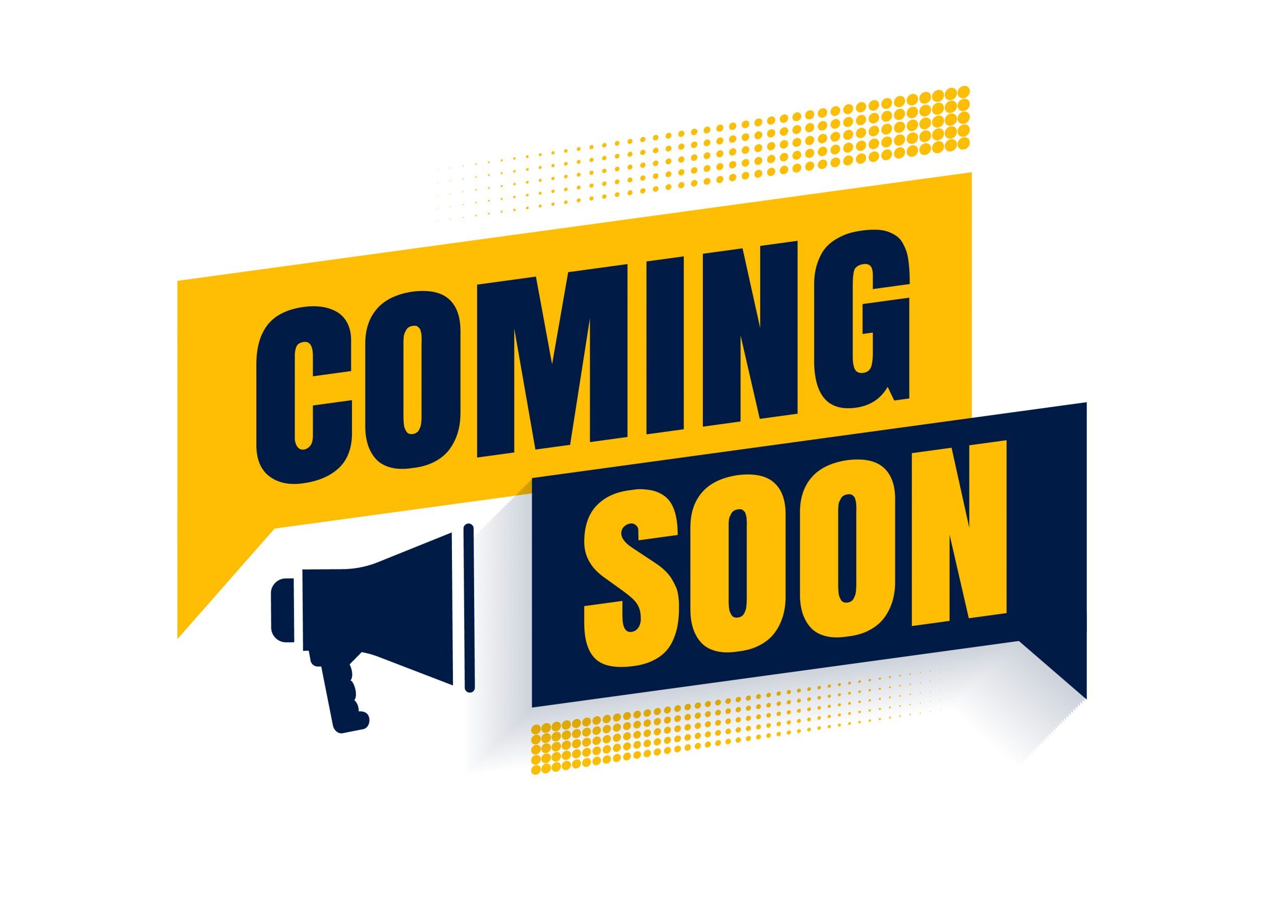 coming soon background with megaphone